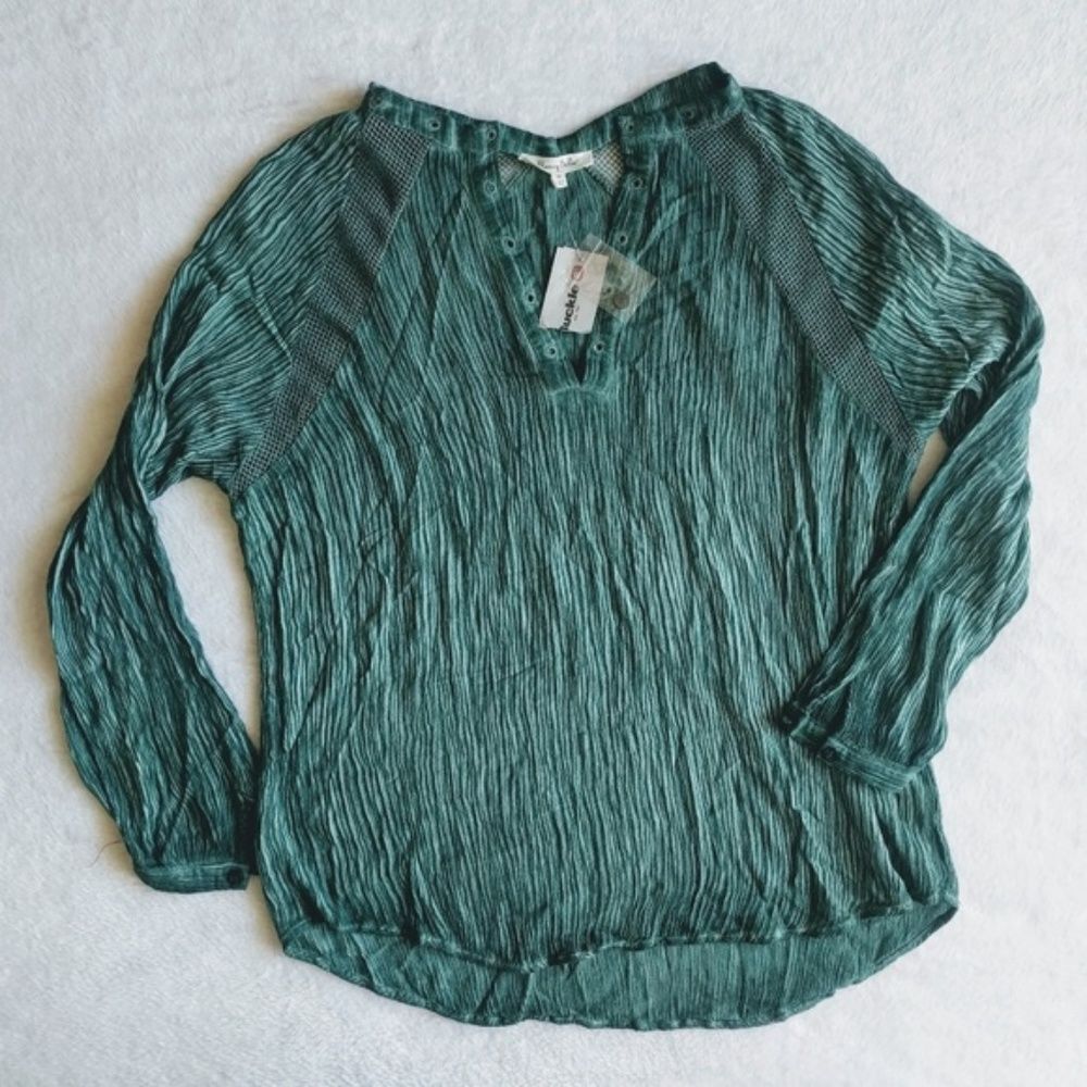 Buckle Honey Belle Mesh Henley Blouse